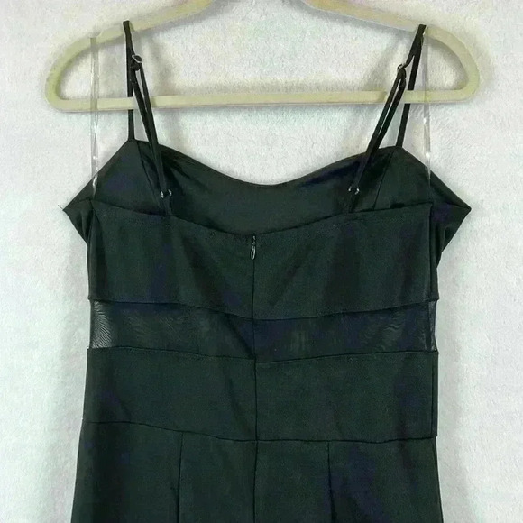 3rd + Malt Women’s Jumpsuit Size Large Black Wide Leg Sheer Midriff Stretchy - Picture 3 of 7